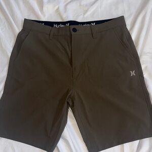 Hurley Men’s Olive-Brown Performance Flat Front Shorts